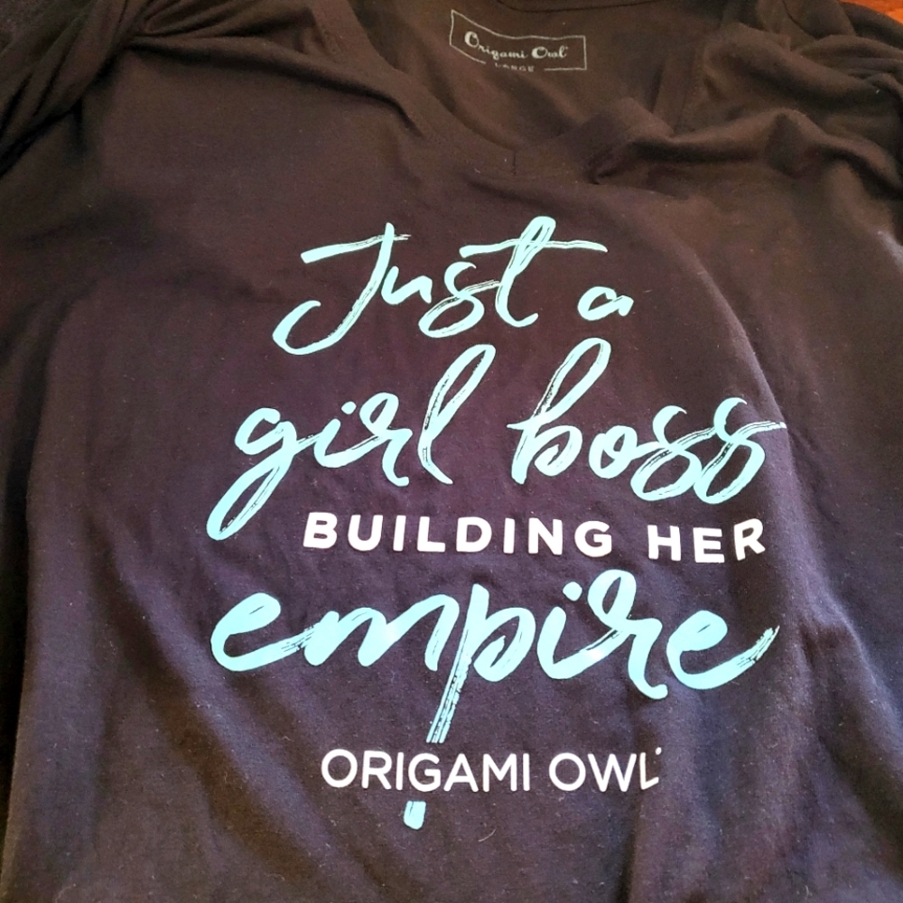 Two size large origami owl shirts